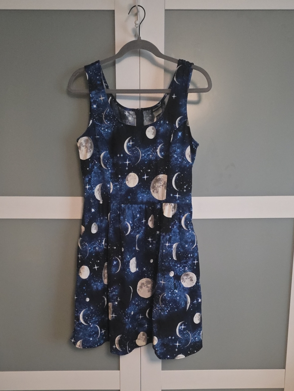 Retrolicious Glow In The Dark Navy & White Moonprint Fit-and-Flare Dress